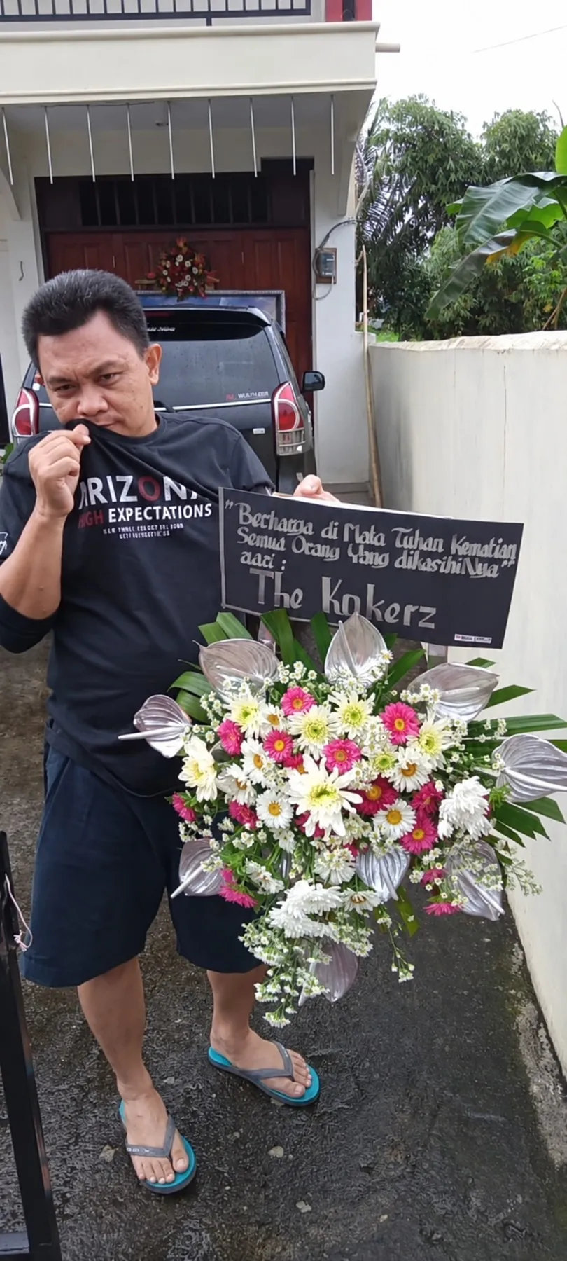 Krans Silver Pink Putih