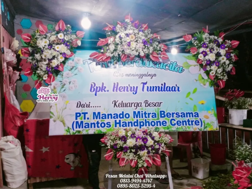 Papan Duka Cita Biru Empat Rangkaian