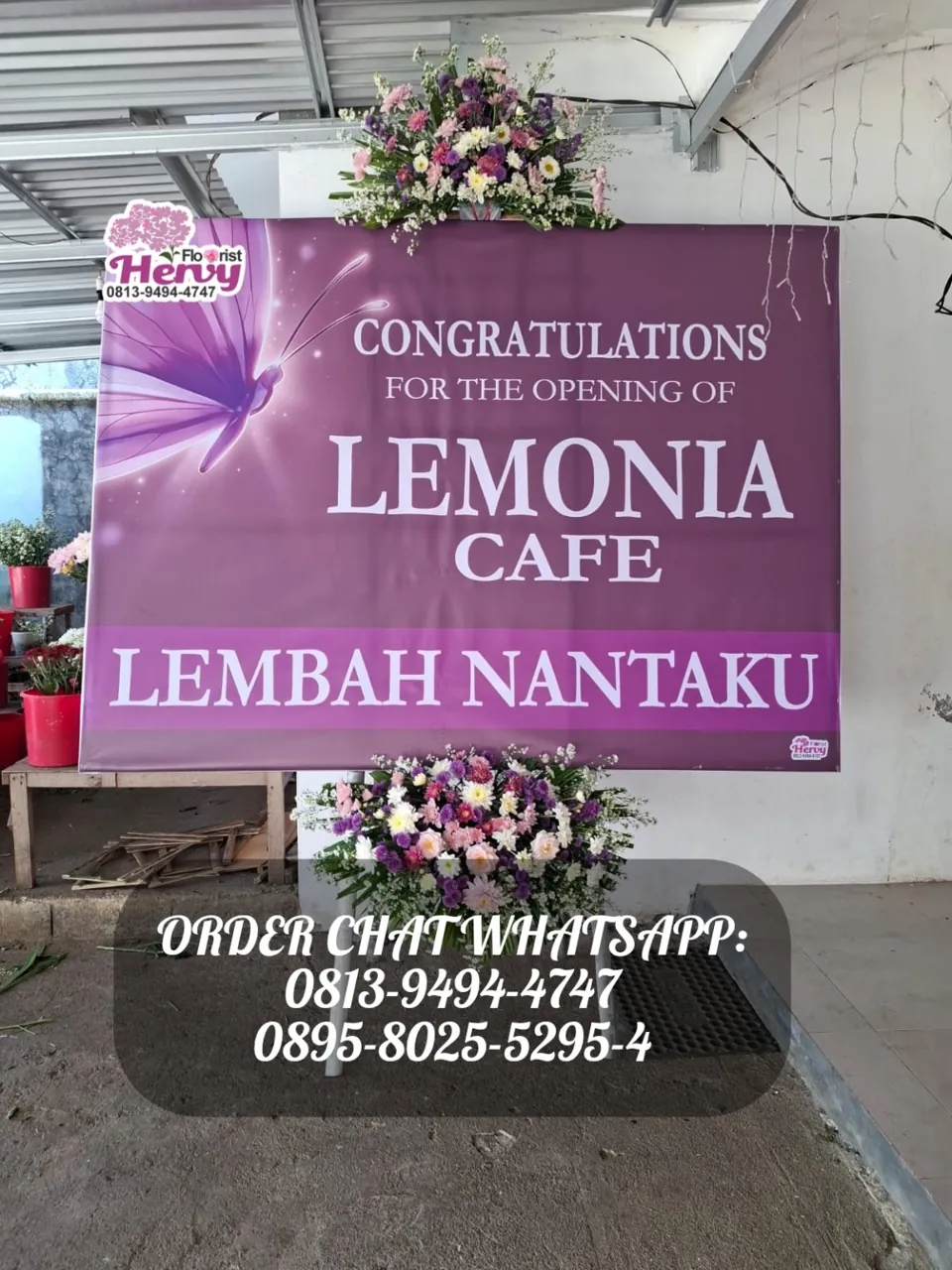Papan Grand Opening Ungu Kupu-kupu