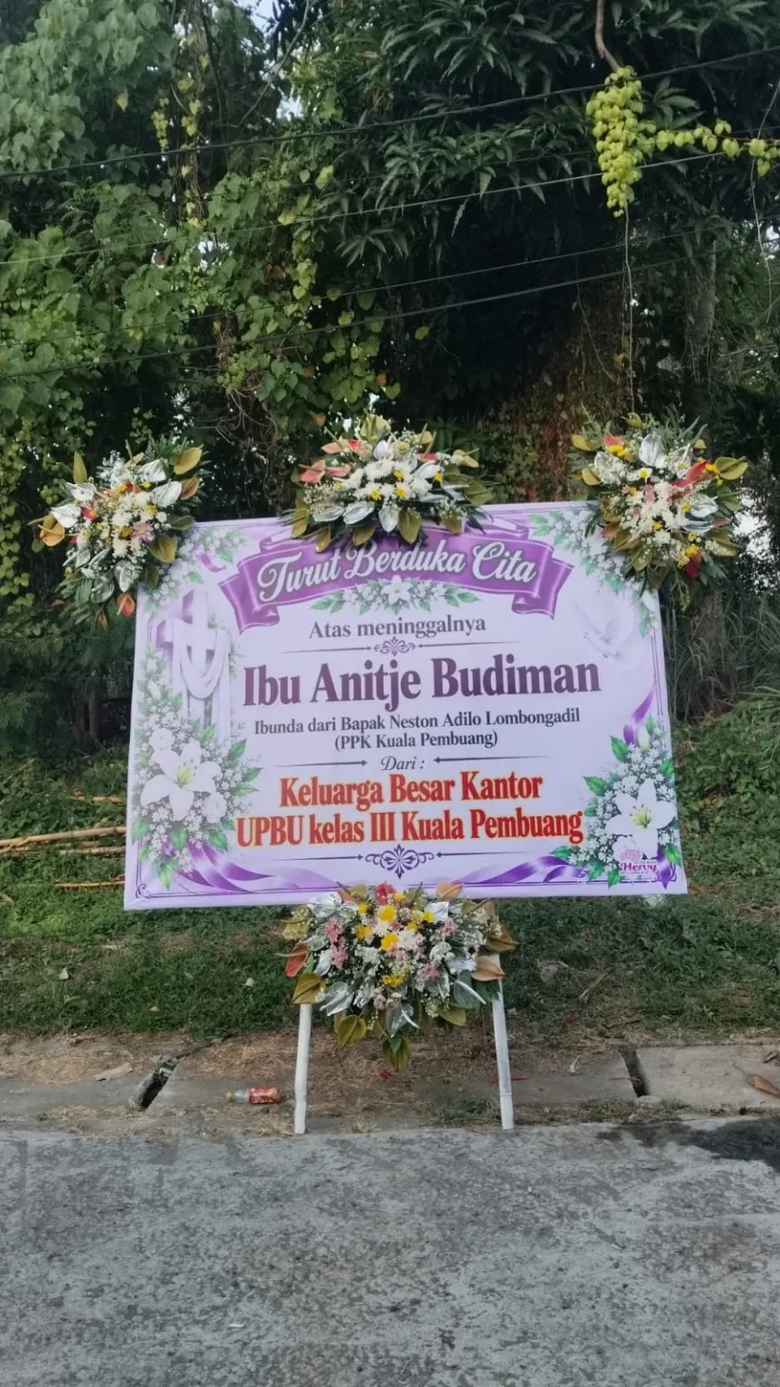 Papan Duka Cita Ungu Empat Rangkaian
